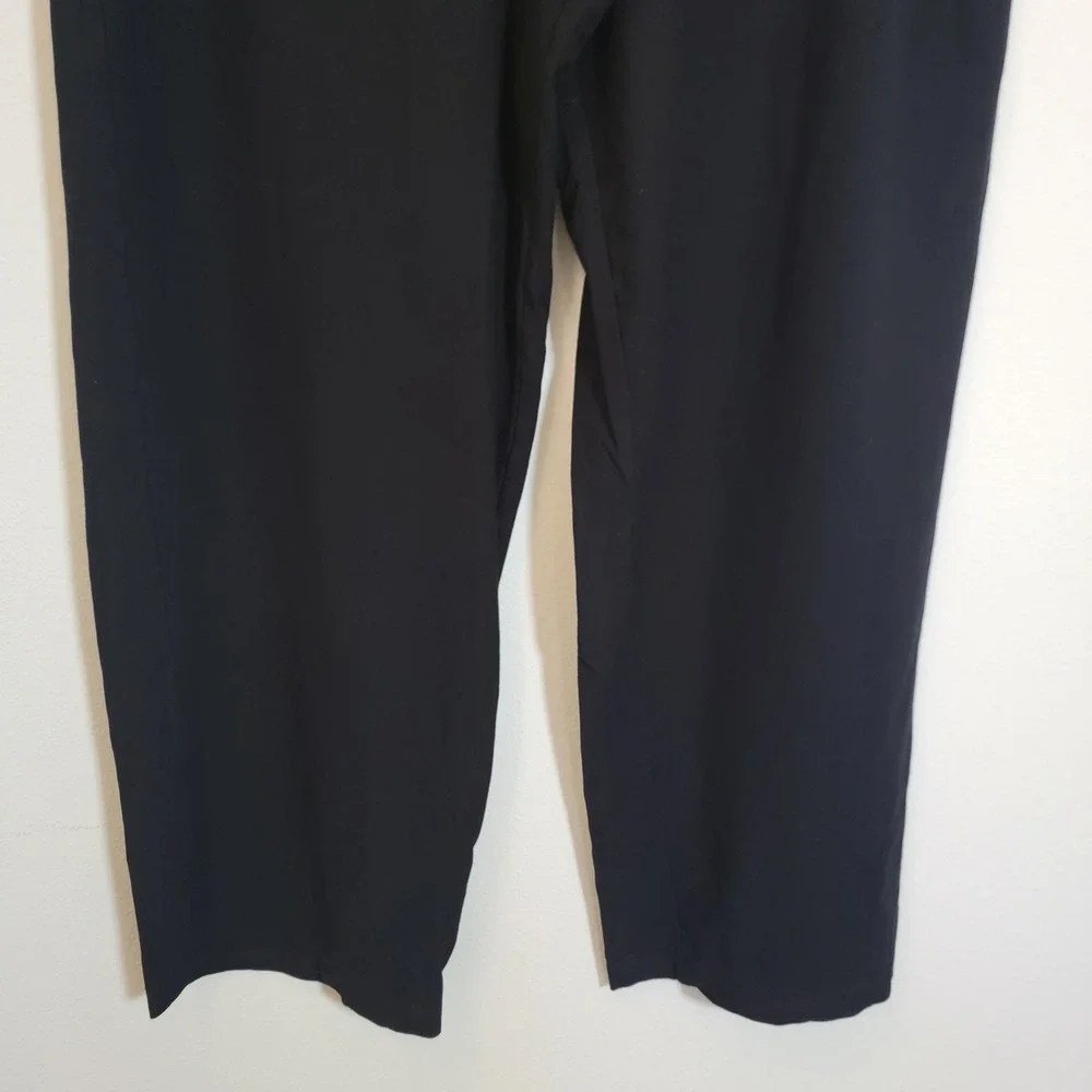 Eileen Fisher Solid Black Elastic Waist Pull On Pant 3X Ponte Minimalist‎ Casual